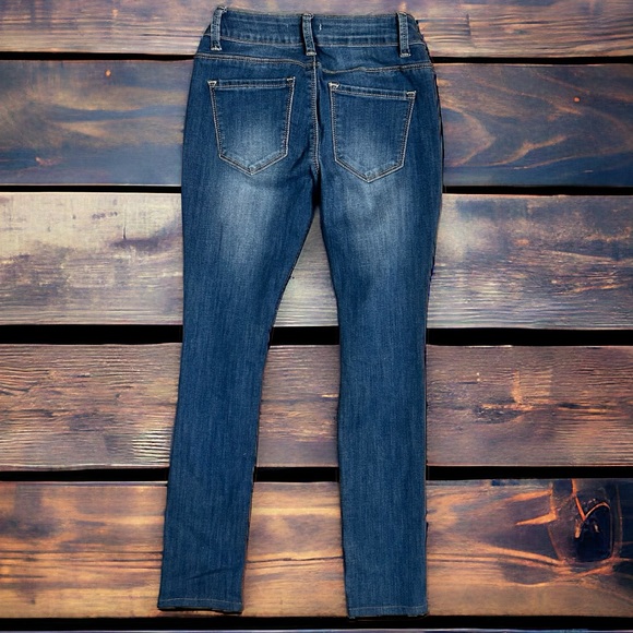 Denim 4 Us Distressed Medium Wash Skinny Jeans | Size 1 | - Picture 6 of 11